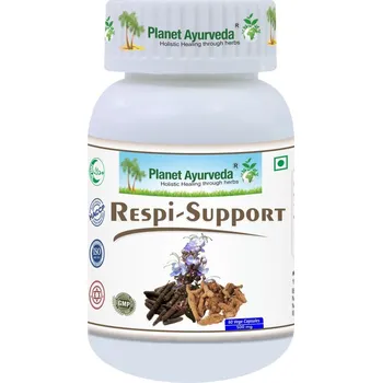 Přírodní produkt Planet Ayurveda Respi Support - Dýchací podpora, Alergie, Imunita - 500 mg, 60 kapslí