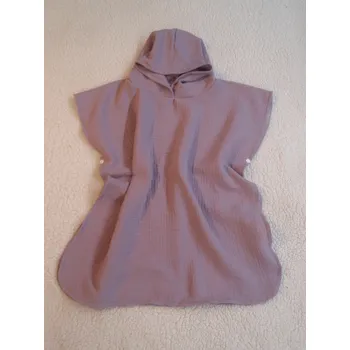 Pro útulný domov Dětské pončo s kapucí mušelínové Fialové VĚK: 1 - 4 roky