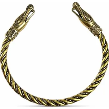 Náramek Drakkaria - splétárna URNES STYL vikinský mosazný náramek