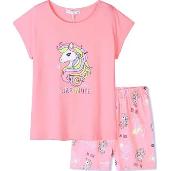 Dívčí pyžamo KUGO TM6225 Dívčí letní pyžamo lososové