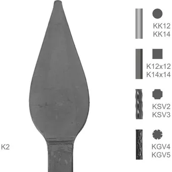 Tyč s kovanou špicí typu K2 I KK12 700