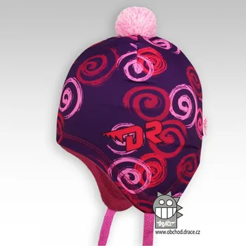 Čepice Dívčí ZIMNÍ ČEPICE fialová Laponka Polárka Dráče (Funkční zimní čepice pro dívky )