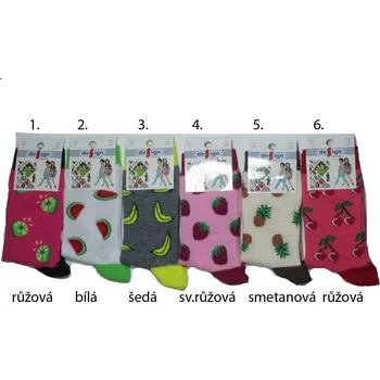 Design Socks Klasické dívčí ponožky ovoce