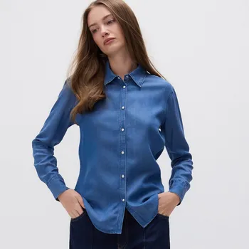 Reserved - Regular košile s lyocellem - modrá - 962EV-55X - 962EV-55X-XS