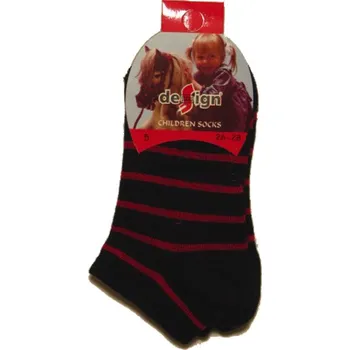vel.98-104-Kotníčkové ponožky Design Socks červený proužek
