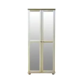 Šatní skříň Šatní skřín WOOD 40AB se zrcadlem , šatní tyčí a policemi masiv - 85x60x195 cm