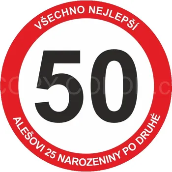 Speciální papír Dárková cedule - vše nejlepší k narozeninám, vlastní text