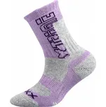 Dívčí froté ponožky - klasická výška - fialovo-šedá barva