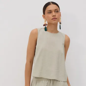 Dámské tričko Reserved - Jednoduchý top z modalu - bledá zelená - 580FB-07X - 580FB-07X-XXL