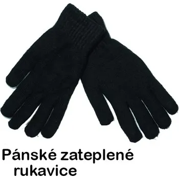 Rukavice PÁNSKÉ PLETENÉ RUKAVICE černé Aura.Via FK5397 (Pánské zateplené rukavice)