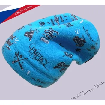 Čepice CHLAPECKÁ ZIMNÍ ČEPICE tyrkysová Rockino (Zimní fleesová prodloužená čepice)