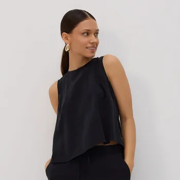 Reserved - Jednoduchý top z modalu - černý - 580FB-99X - 580FB-99X-XXL