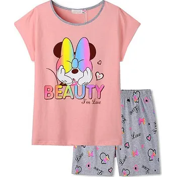 Dívčí pyžamo KUGO WP0900 Dívčí letní pyžamo lososová/šedá velikostní řada:134-164