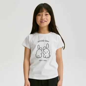 Dívčí tričko Reserved - Tričko s potiskem - krémová - 835GB-01X - 835GB-01X-122