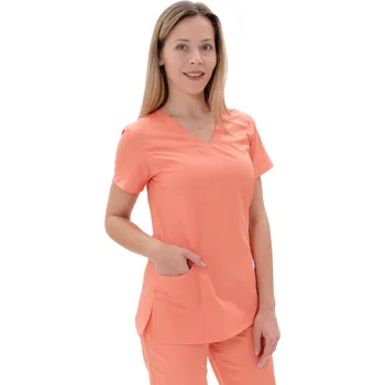 Zdravotnický oděv PERLIČKA Zdravotnická košile VIKY SATTÉ Broskvová Barva: Broskvová, Velikost: 34