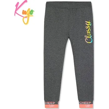 Dívčí kalhoty DÍVČÍ TEPLEJŠÍ TEPLÁKY šedé Kugo KK9932 (Dívčí teplé tepláky)