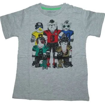 Chlapecké tričko 98-Chlapecké tričko - krátký rukáv - WOLF - barva šedý melír