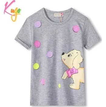 Dívčí tričko DÍVČÍ TRIČKO šedé Kugo KC2301 (Dívčí tričko krátký rukáv)