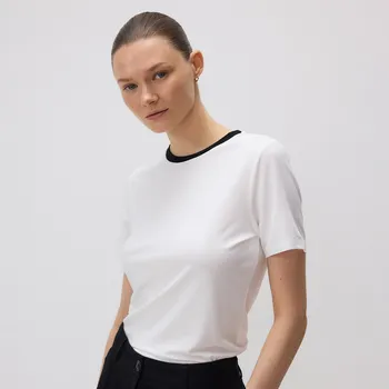 Dámské tričko Reserved - Tričko ze směsi modalu - bílá - 3384P-00X - 3384P-00X-L