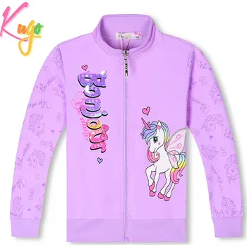 DÍVČÍ MIKINA fialová Kugo KM9949 (Dívčí bavlněná mikina)