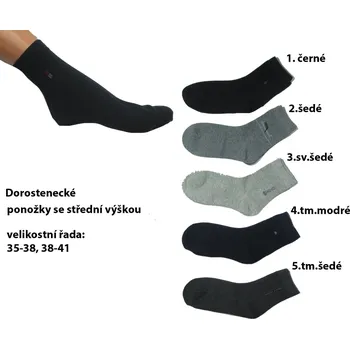 Dorostenecké ponožky střední výška Aura.via