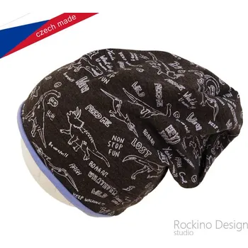 Čepice Rockino 5121 Chlapecká podzimní/jarní čepice tm.šedá s modrou