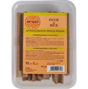 Pamlsek pro psa Petkult Dental hypoaler. Duck / Rice 12 ks / L