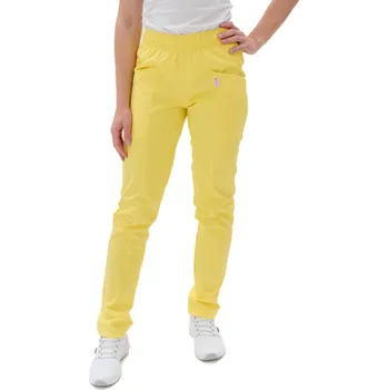 Zdravotnický oděv Perlička® Zdravotnické kalhoty SISI SATTÉ Slim Žlutá Barva: Žlutá, Velikost: 48