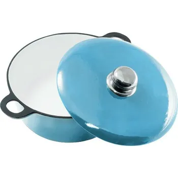 Hrnec Český smalt GOURMETINA Litinový smaltovaný Hrnec velký + Víko EDUARD - Košilově modrá 25 x 9 cm, 3 l