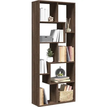 Knihovna vidaXL Knihovna/dělící stěna 67x25x161,5 cm kompozitní dřevo [858078] Barva: hnědý dub