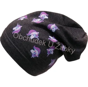 Čepice Dívčí podzimní/jarní čepice Rockino - tm.šedý melír barva