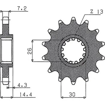Řetězová sada pro motocykl SUNSTAR PŘEDNÍ ŘETĚZOVÉ KOLO 2047 17 HONDA VFR 750 (RC45) '94-00 (JTF1332.17) (ŘETĚZ 525) (204717JT)