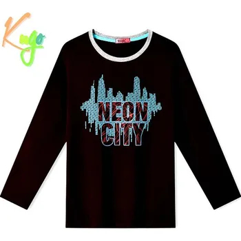 Chlapecké tričko CHLAPECKÉ TRIČKO černé Kugo HC0760 (Chlapecké tričko dlouhý rukáv)