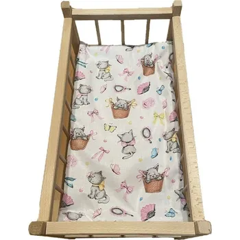 Doplněk pro panenku SDS Matrace do postýlky pro panenky Veselé kočičky Bavlna 50/28 cm