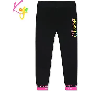 Dívčí kalhoty DÍVČÍ TEPLEJŠÍ TEPLÁKY tm.modré Kugo KK9932 (Dívčí teplé tepláky)