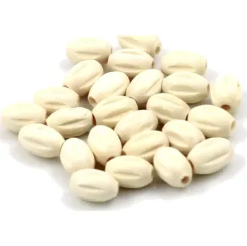 Korálek Korálky dřevěné krémové 6/9 – 25 ks