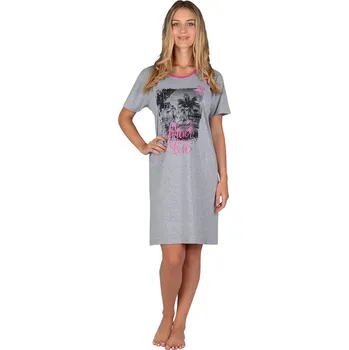 Dámské pyžamo DÁMSKÁ NOČNÍ KOŠILE šedá P Uma Evona (Noční košile s krátkým rukávem)
