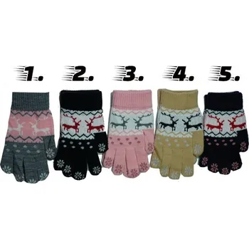 Rukavice DÍVČÍ pletené RUKAVICE Aura.Via GNK1053 (Dívčí zateplené prstové rukavice)