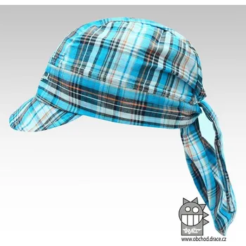 Čepice 4-12 let -Chlapecký pirát s kšiltem - kostka tyrkysová