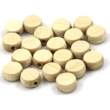 Korálek Korálky dřevěné placky surové 10/5 - bal. 20 ks