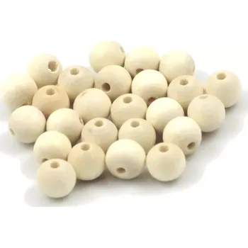 Korálek Korálky dřevěné krémové pr. 8 mm – 25 ks