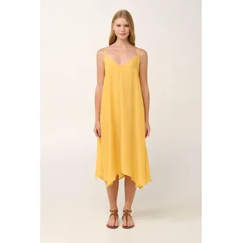 Dámské šaty Vamp Letní žluté šaty na ramínka 22875