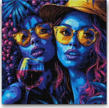 Diamantové malování Diamantové malování - Party dívky Velikost: 50x50cm, Rámování: Pouze srolované plátno, Diamanty: Kulaté