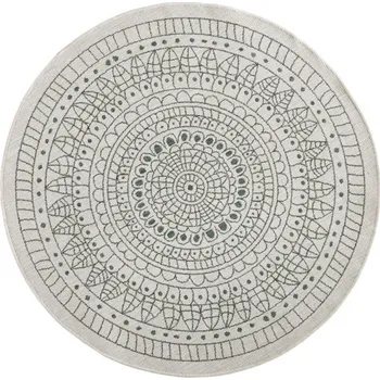 Koberec Kusový koberec Twin-Wendeteppiche 103103 creme grün kruh – na ven i na doma 100x100 (průměr) kruh