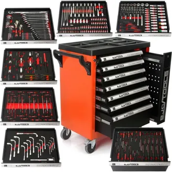 Dílenská pojízdná skříňka 7 zásuvek s vybavením BJC