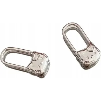 Náušnice Náušnice Jemné Roztomilé Hello Kitty Kočka Zámek Stříbrné Krásné