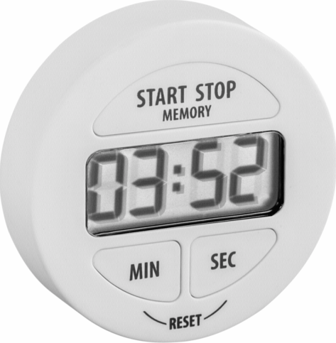 Minuteur Électronique Double TFA 38.2025 Blanc Avec Batteries - Jusqu'à 99 Heures