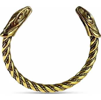 Náramek Drakkaria - splétárna HADÍ HLAVY, mosazný náramek