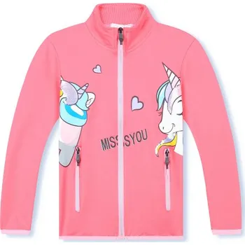 Dívčí vesta KUGO HM0660 Dívčí mikina růžová