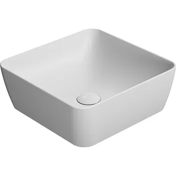 Umyvadlo GSI SAND/NUBES keramické umyvadlo na desku 38x38cm, bílá mat, II. jakost, 903809_QM-01